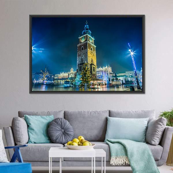 Krakow Old City Canvas Wall Art-5 Horizontal-Gallery Wrap-22" x 12"-Tiaracle