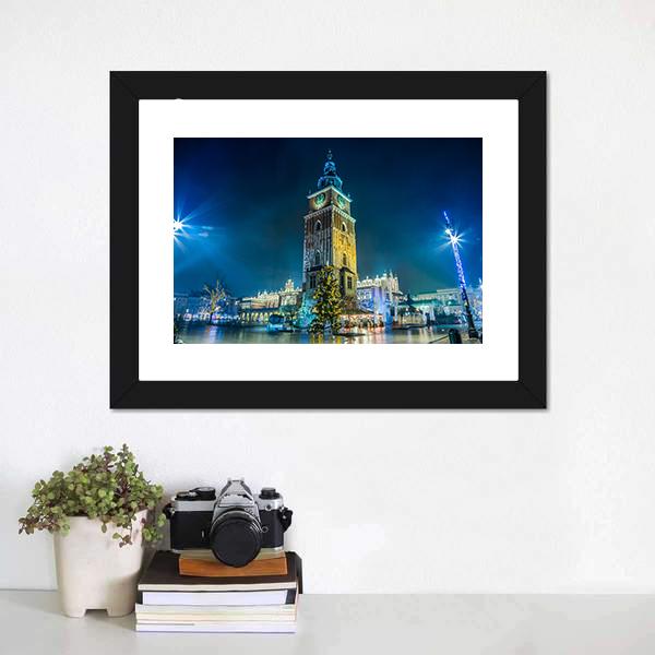 Krakow Old City Canvas Wall Art-1 Piece-Framed Print-20" x 16"-Tiaracle