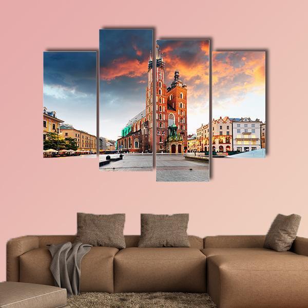 Krakow Old Town Canvas Wall Art-4 Pop-Gallery Wrap-50" x 32"-Tiaracle