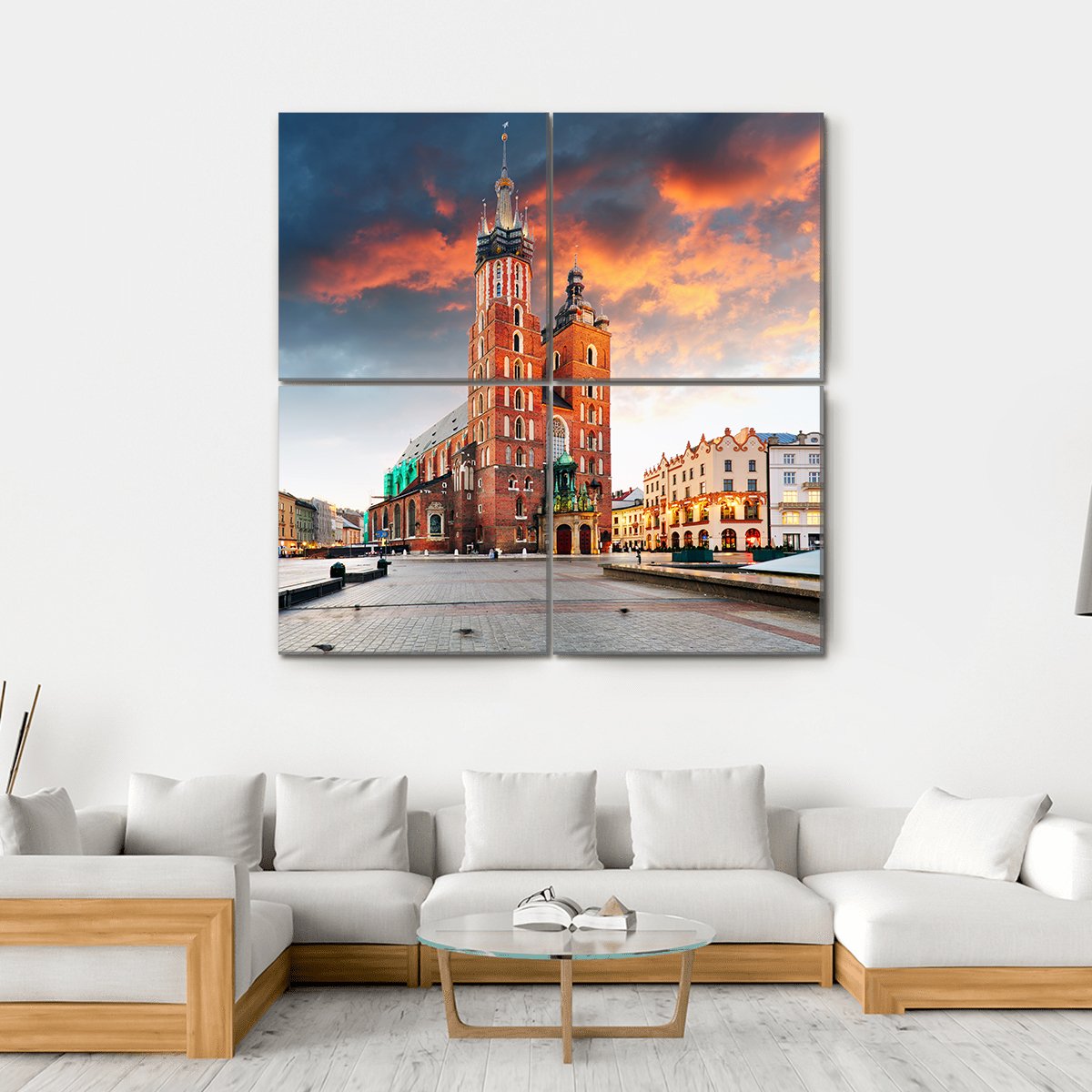 Krakow Old Town Canvas Wall Art-4 Square-Gallery Wrap-17" x 17"-Tiaracle