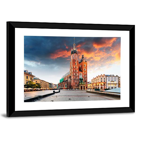 Krakow Old Town Canvas Wall Art-3 Horizontal-Gallery Wrap-25" x 16"-Tiaracle