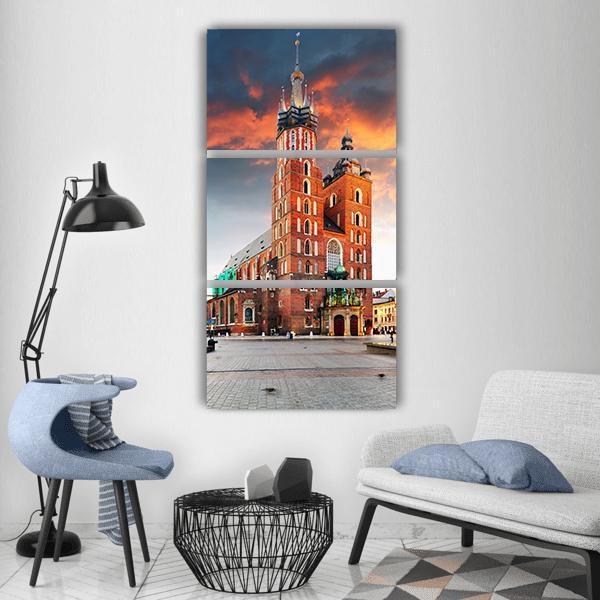 Krakow Old Town Vertical Canvas Wall Art-3 Vertical-Gallery Wrap-12" x 25"-Tiaracle