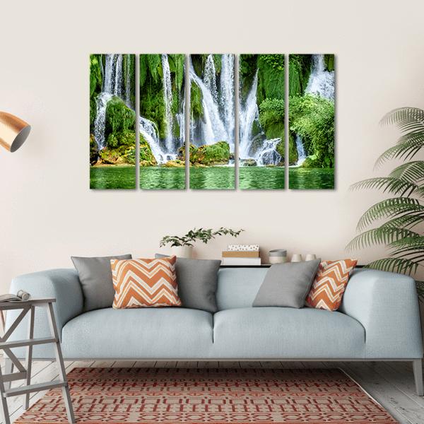 Kravica Waterfall Canvas Wall Art-5 Horizontal-Gallery Wrap-22" x 12"-Tiaracle