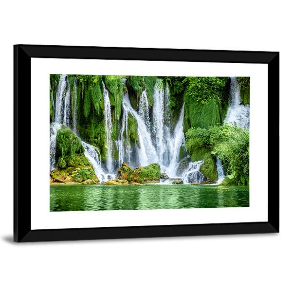 Kravica Waterfall Canvas Wall Art-3 Horizontal-Gallery Wrap-25" x 16"-Tiaracle