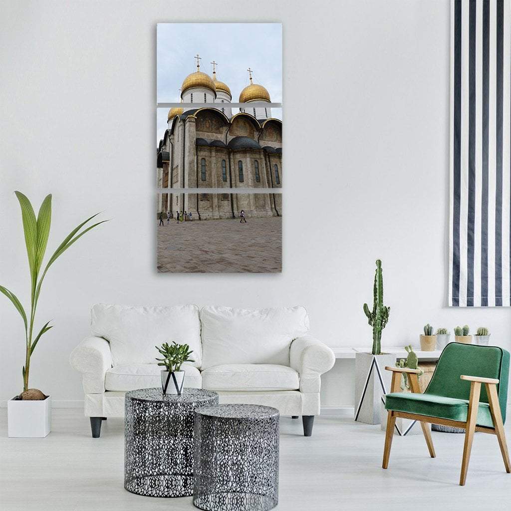 Kremlin Cathedral Russia Vertical Canvas Wall Art-3 Vertical-Gallery Wrap-12" x 25"-Tiaracle