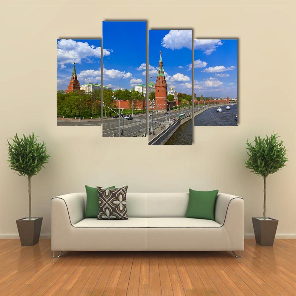 Kremlin In Moscow Canvas Wall Art-4 Pop-Gallery Wrap-50" x 32"-Tiaracle