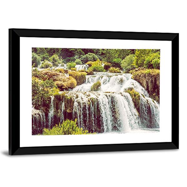 Krka Waterfalls Croatia Canvas Wall Art-3 Horizontal-Gallery Wrap-25" x 16"-Tiaracle