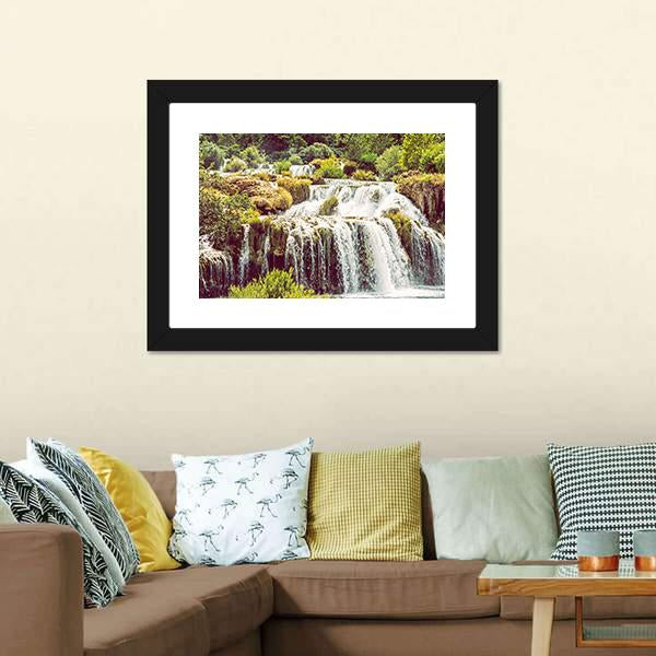 Krka Waterfalls Croatia Canvas Wall Art-5 Horizontal-Gallery Wrap-22" x 12"-Tiaracle