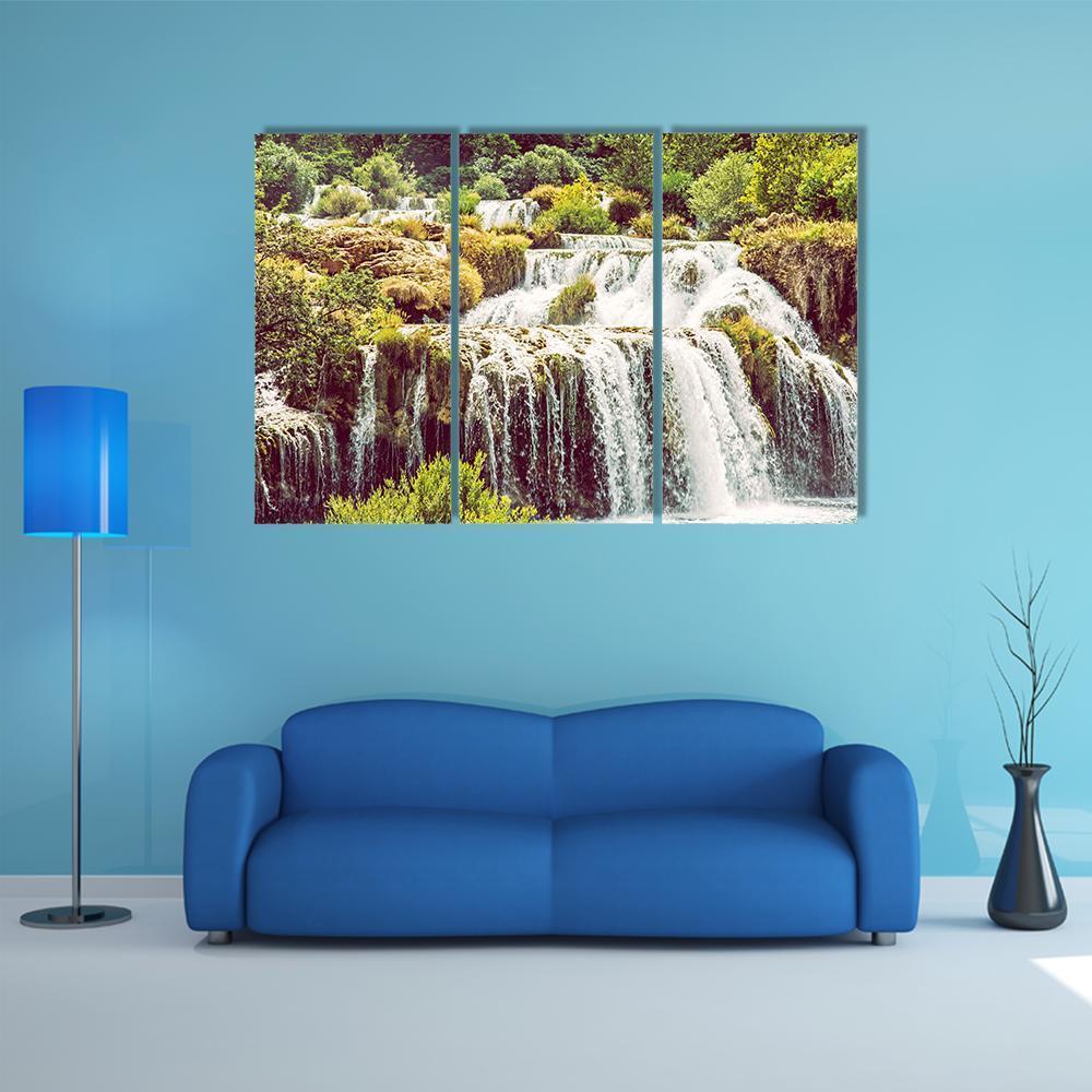 Krka Waterfalls Croatia Canvas Wall Art-3 Horizontal-Gallery Wrap-37" x 24"-Tiaracle