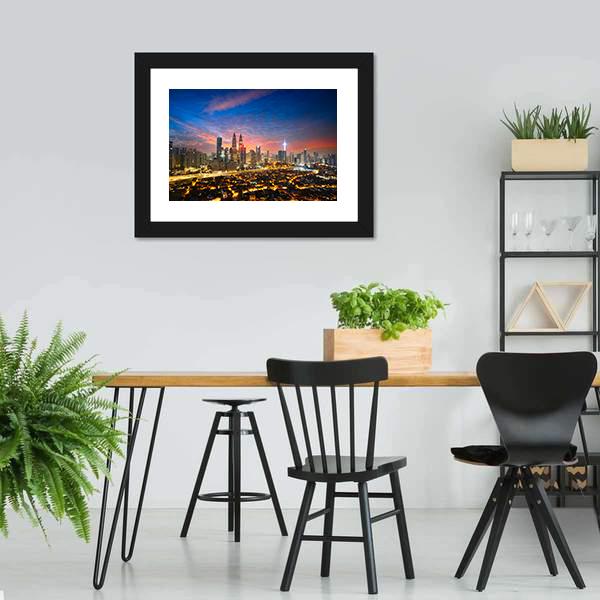 Kuala Lumpur Skyline Canvas Wall Art-5 Horizontal-Gallery Wrap-22" x 12"-Tiaracle