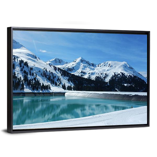 Kuhtai Dam Austria Canvas Wall Art-3 Horizontal-Gallery Wrap-25" x 16"-Tiaracle