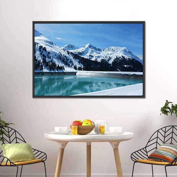 Kuhtai Dam Austria Canvas Wall Art-3 Horizontal-Gallery Wrap-25" x 16"-Tiaracle