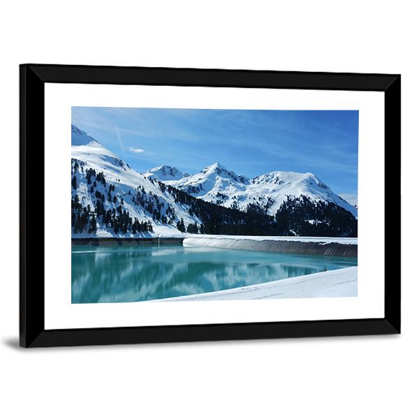Kuhtai Dam Austria Canvas Wall Art-3 Horizontal-Gallery Wrap-25" x 16"-Tiaracle