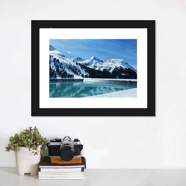 Kuhtai Dam Austria Canvas Wall Art-1 Piece-Framed Print-20" x 16"-Tiaracle