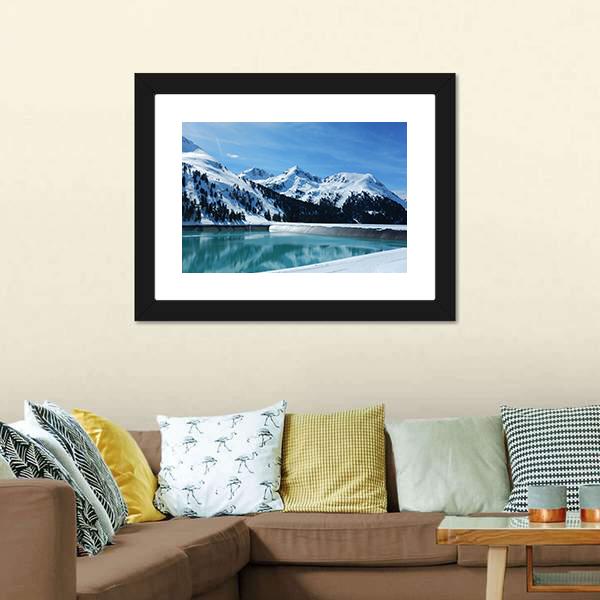 Kuhtai Dam Austria Canvas Wall Art-3 Horizontal-Gallery Wrap-25" x 16"-Tiaracle
