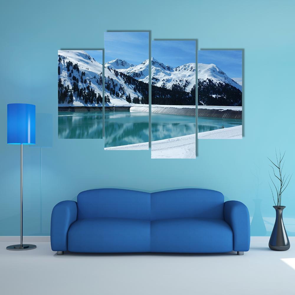 Kuhtai Dam Austria Canvas Wall Art-4 Pop-Gallery Wrap-50" x 32"-Tiaracle