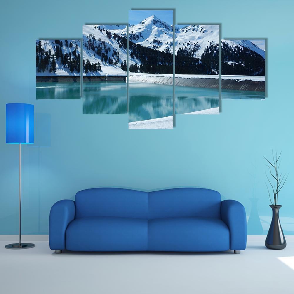 Kuhtai Dam Austria Canvas Wall Art-5 Star-Gallery Wrap-62" x 32"-Tiaracle