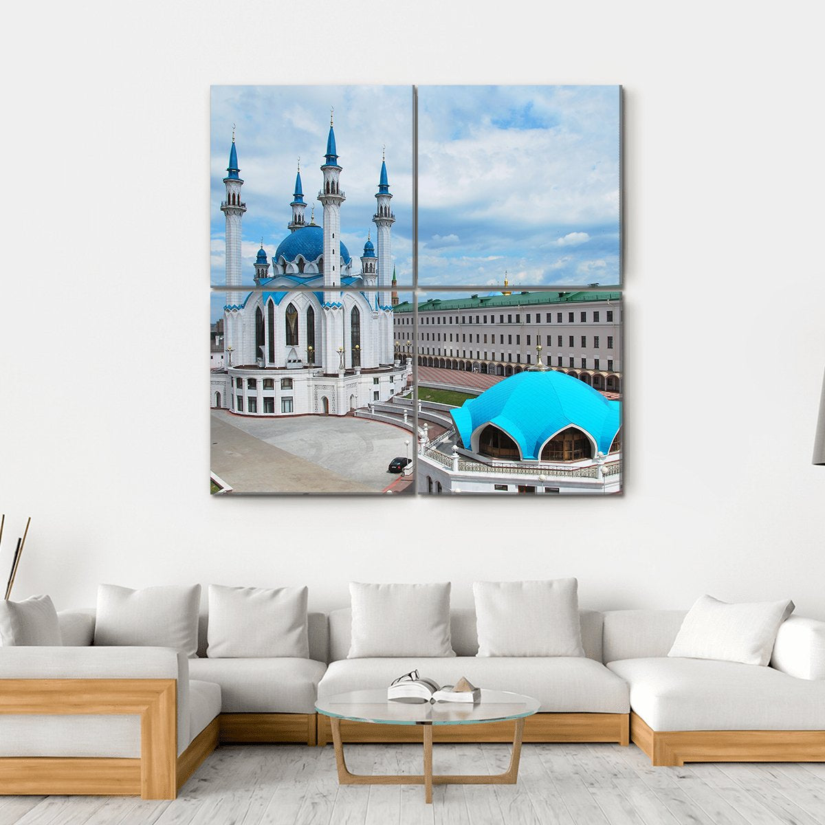 Kul Sharif Mosque Canvas Wall Art-4 Square-Gallery Wrap-17" x 17"-Tiaracle