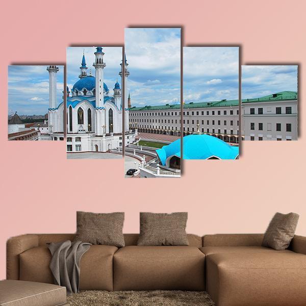 Kul Sharif Mosque Canvas Wall Art-5 Star-Gallery Wrap-62" x 32"-Tiaracle