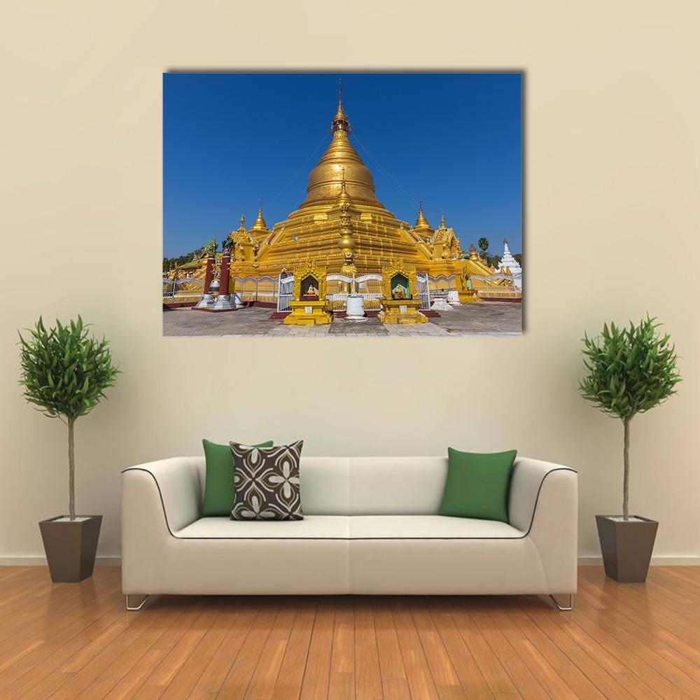Kuthodaw Pagoda In Mandalay Canvas Wall Art-1 Piece-Gallery Wrap-36" x 24"-Tiaracle