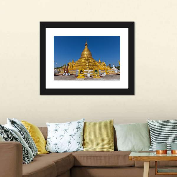 Kuthodaw Pagoda In Mandalay Canvas Wall Art-3 Horizontal-Gallery Wrap-25" x 16"-Tiaracle