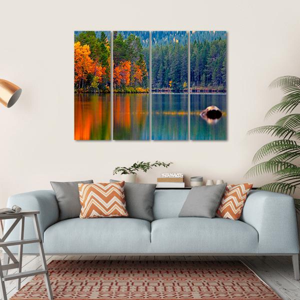 Kuusamo Lake Canvas Wall Art-4 Horizontal-Gallery Wrap-34" x 24"-Tiaracle