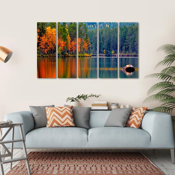 Kuusamo Lake Canvas Wall Art-5 Horizontal-Gallery Wrap-22" x 12"-Tiaracle