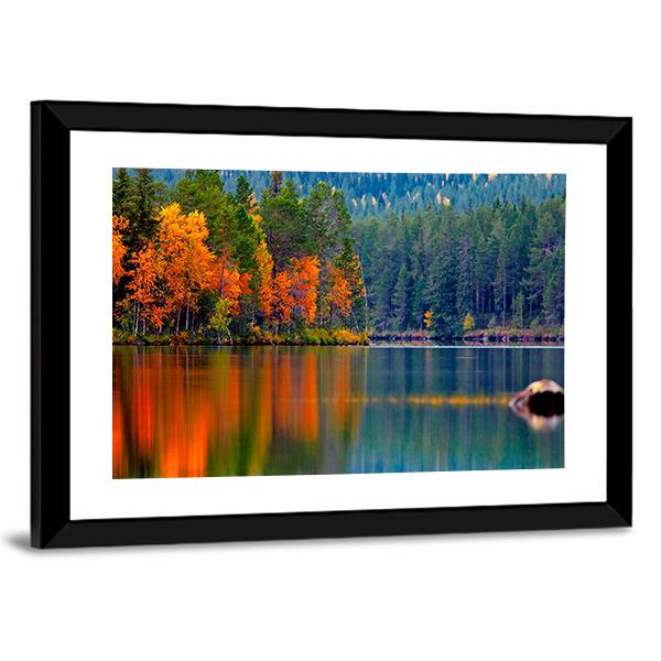Kuusamo Lake Canvas Wall Art-3 Horizontal-Gallery Wrap-25" x 16"-Tiaracle