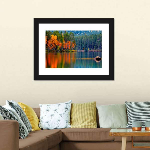 Kuusamo Lake Canvas Wall Art-5 Horizontal-Gallery Wrap-22" x 12"-Tiaracle