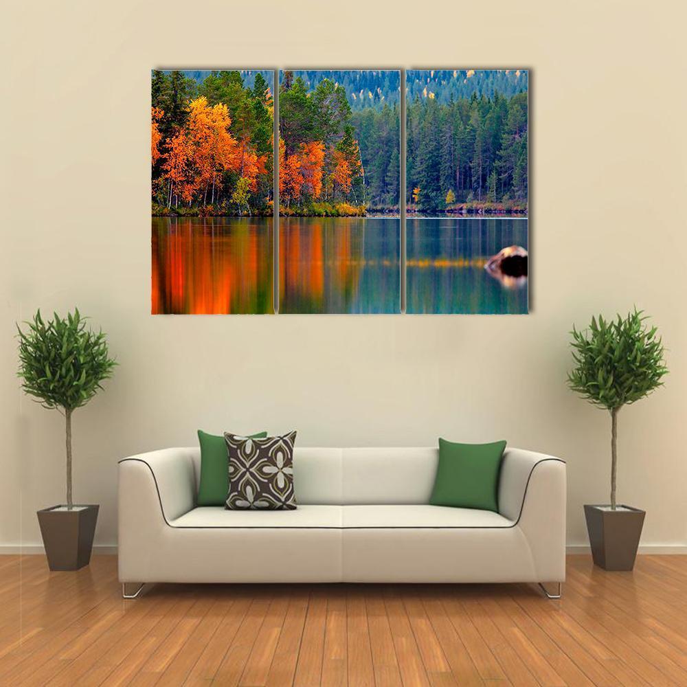 Kuusamo Lake Canvas Wall Art-3 Horizontal-Gallery Wrap-37" x 24"-Tiaracle