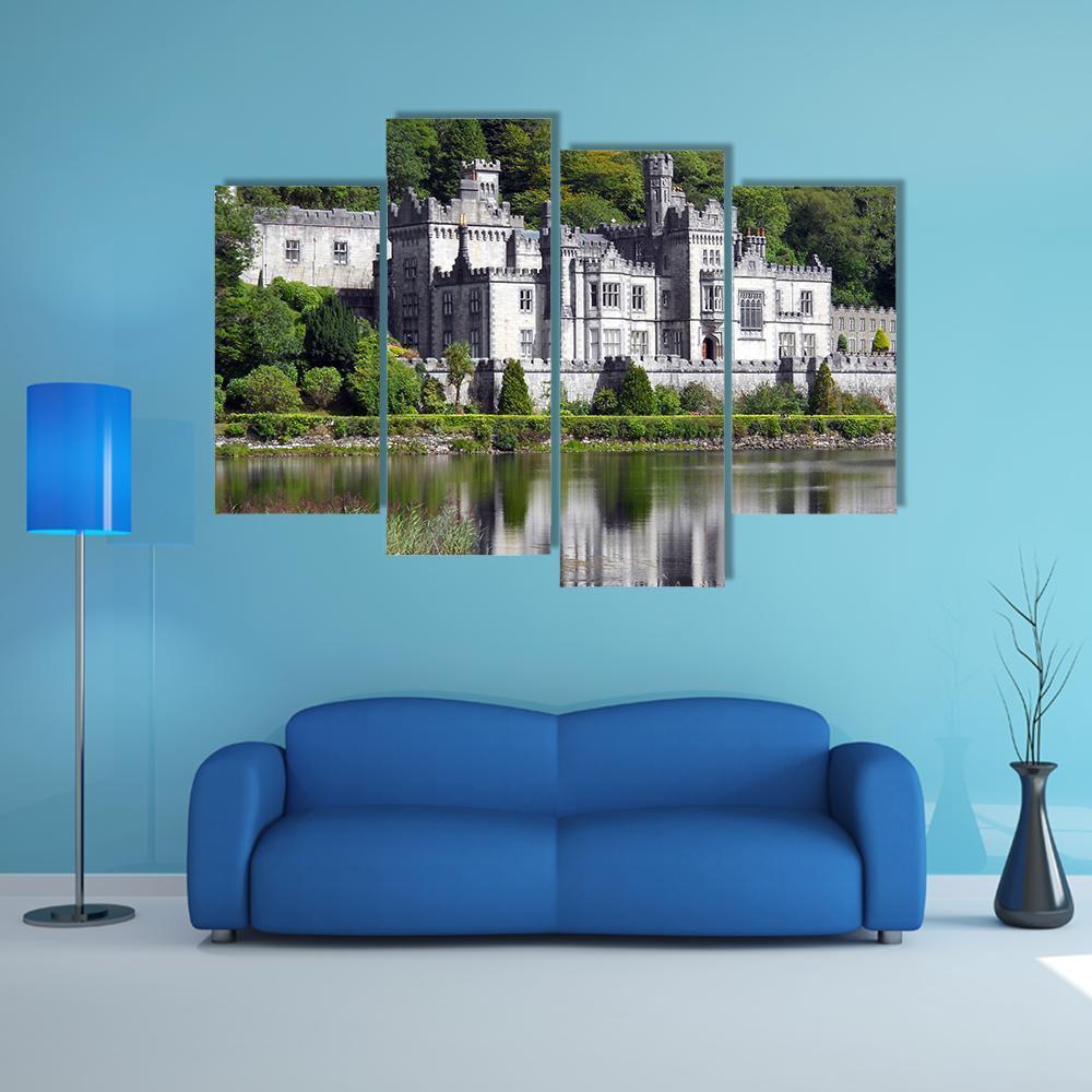 Kylemore Abbey Ireland Canvas Wall Art-4 Pop-Gallery Wrap-50&quot; x 32&quot;-Tiaracle