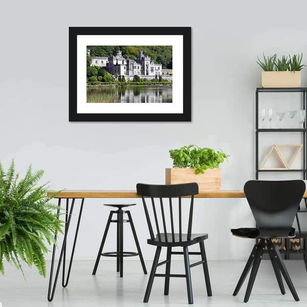 Kylemore Abbey Ireland Panoramic Canvas Wall Art-1 Piece-36" x 12"-Tiaracle