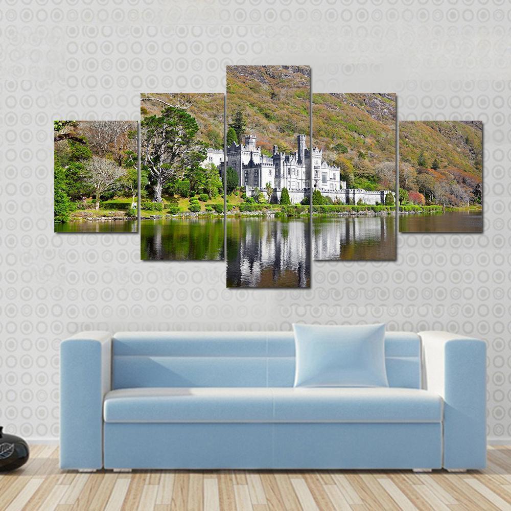 Kylemore Abbey Canvas Wall Art-5 Star-Gallery Wrap-62" x 32"-Tiaracle