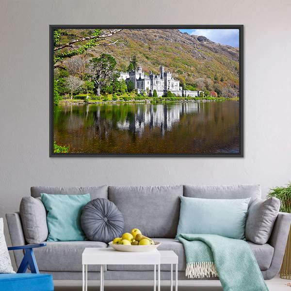 Kylemore Abbey Canvas Wall Art-1 Piece-Floating Frame-24" x 16"-Tiaracle