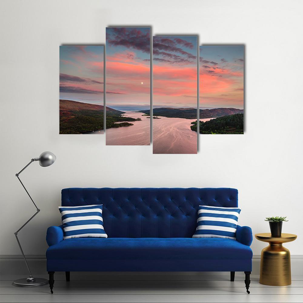 Kyles Of Bute In Twilight Canvas Wall Art-4 Pop-Gallery Wrap-50" x 32"-Tiaracle
