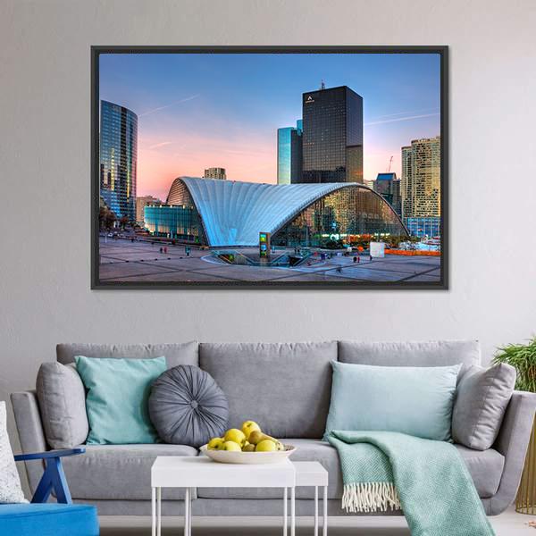 La Defense In Paris Canvas Wall Art-3 Horizontal-Gallery Wrap-25" x 16"-Tiaracle