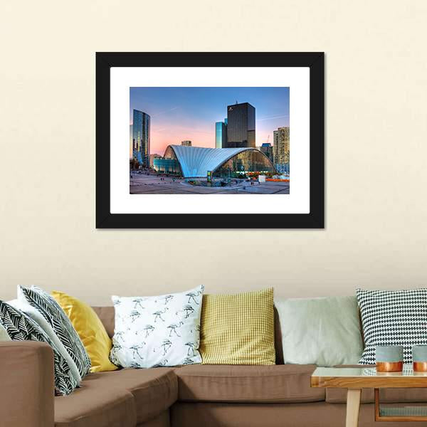 La Defense In Paris Canvas Wall Art-3 Horizontal-Gallery Wrap-25" x 16"-Tiaracle