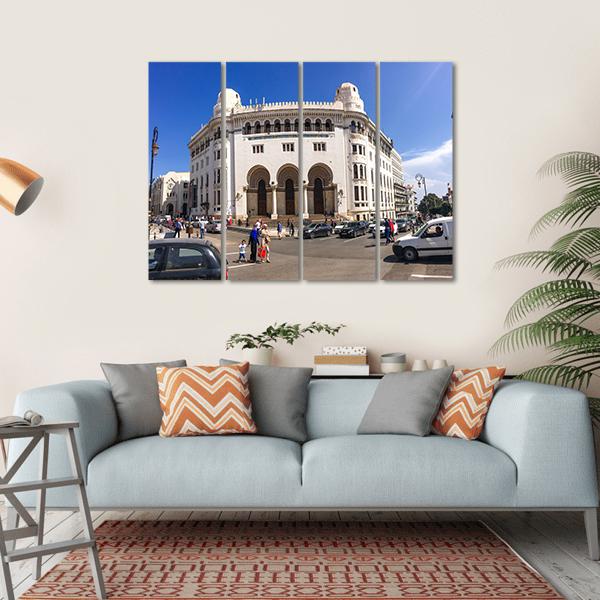 La Grande Poste Algiers Building Canvas Wall Art-4 Horizontal-Gallery Wrap-34" x 24"-Tiaracle