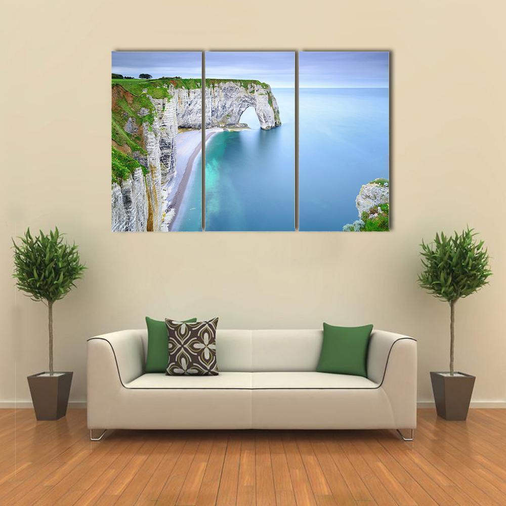 La Manneporte Natural Rock Canvas Wall Art-3 Horizontal-Gallery Wrap-37" x 24"-Tiaracle