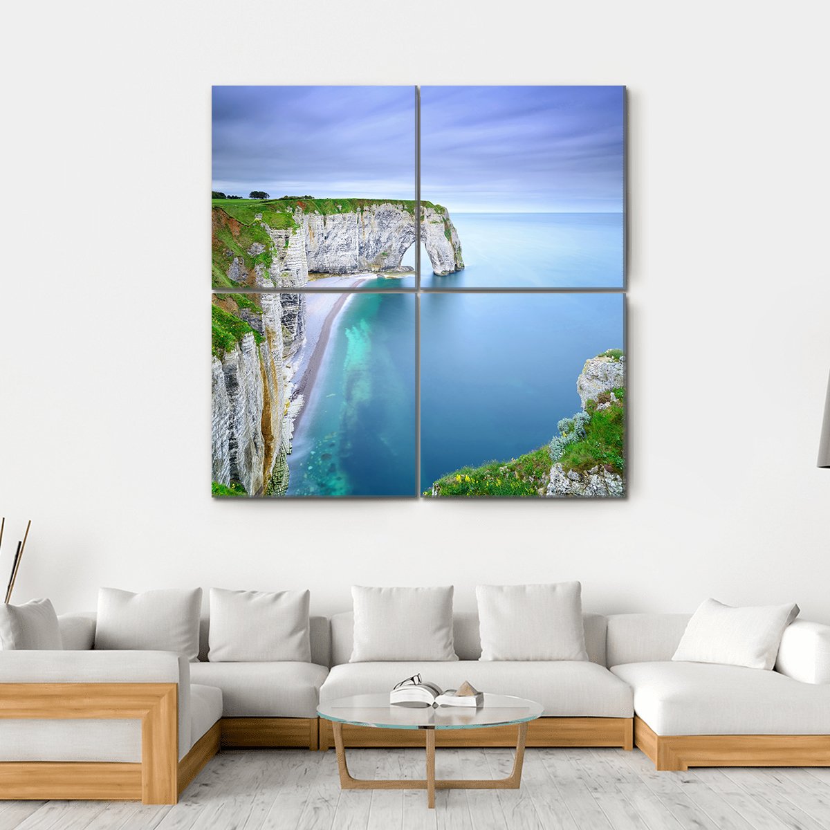 La Manneporte Natural Rock Canvas Wall Art-4 Square-Gallery Wrap-17" x 17"-Tiaracle