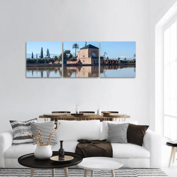 La Menara Reservoir Panoramic Canvas Wall Art-3 Piece-25" x 08"-Tiaracle