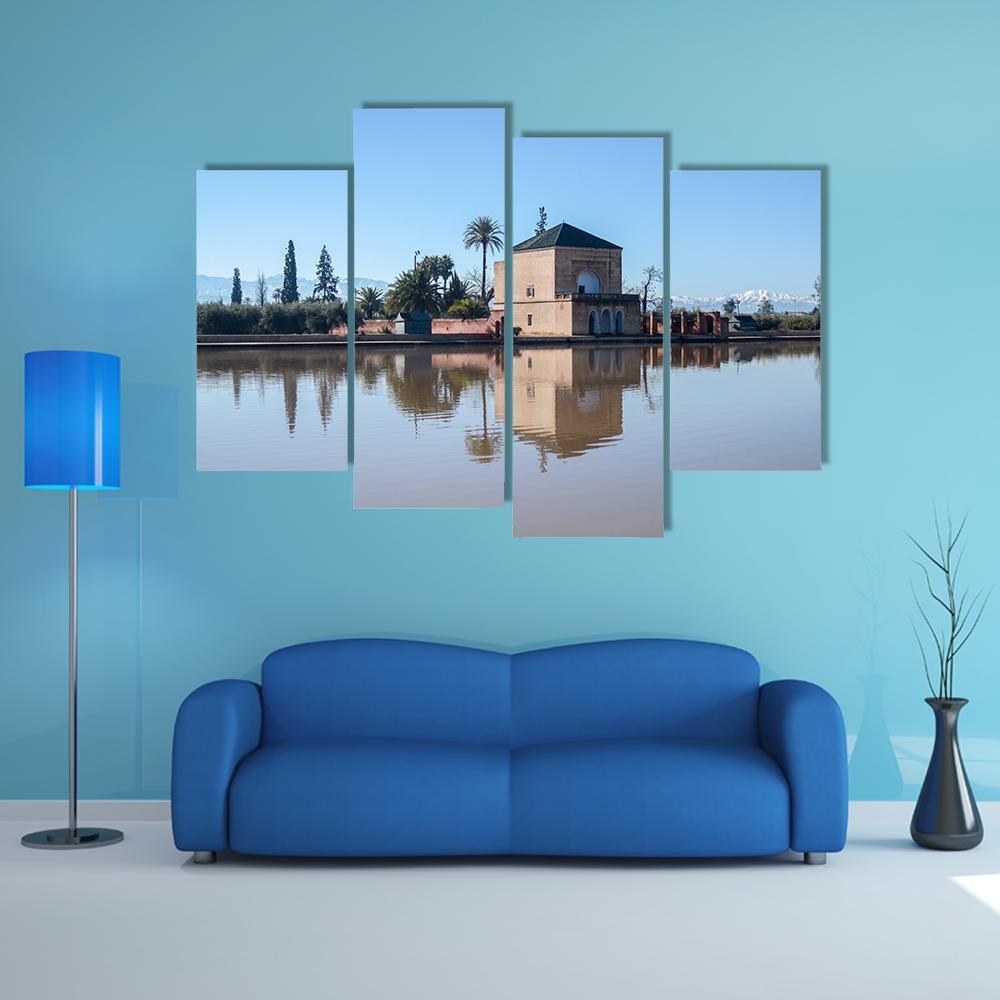 La Menara Reservoir Canvas Wall Art-4 Pop-Gallery Wrap-50" x 32"-Tiaracle