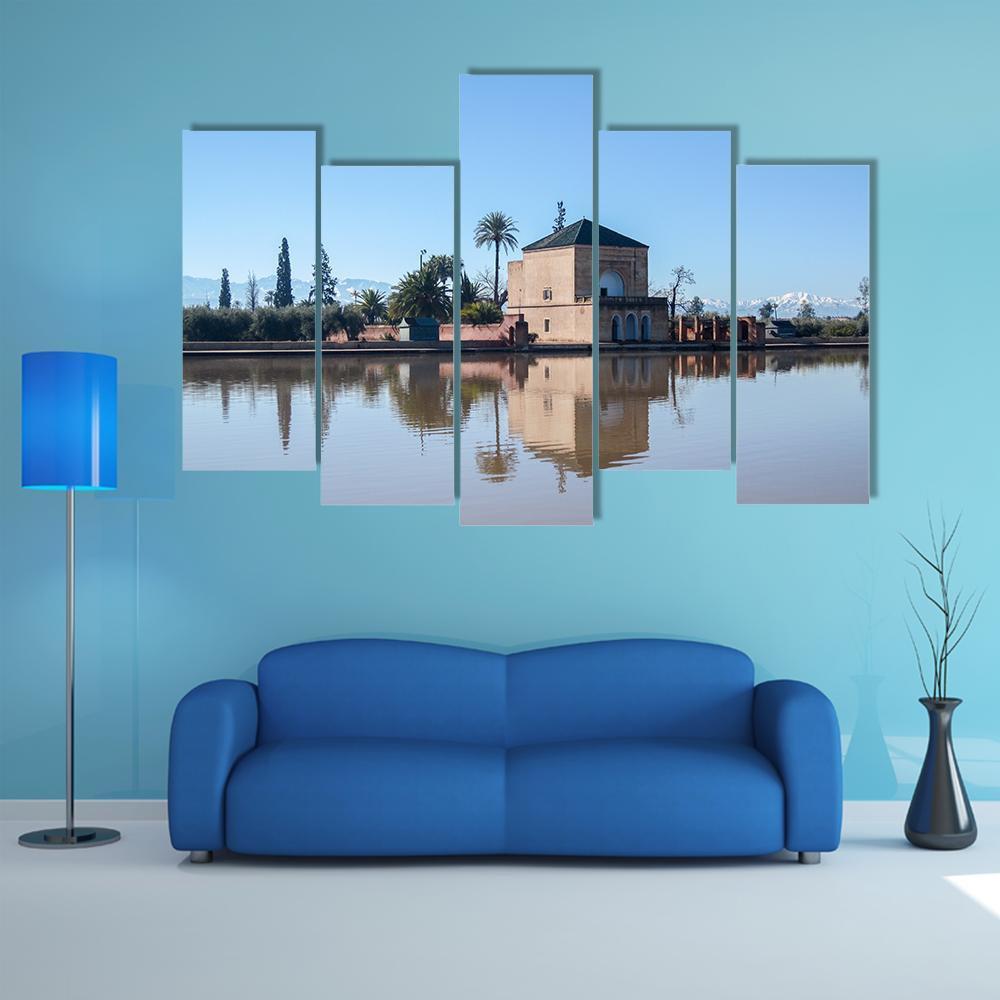 La Menara Reservoir Canvas Wall Art-5 Pop-Gallery Wrap-47" x 32"-Tiaracle