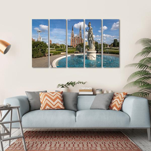 La Plata Cathedral Argentina Canvas Wall Art-5 Horizontal-Gallery Wrap-22" x 12"-Tiaracle