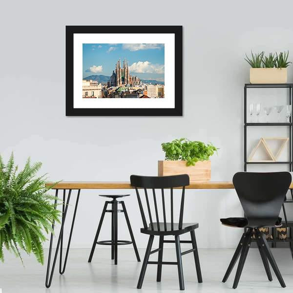 La Sagrada Familia Basilica Canvas Wall Art-5 Horizontal-Gallery Wrap-22" x 12"-Tiaracle
