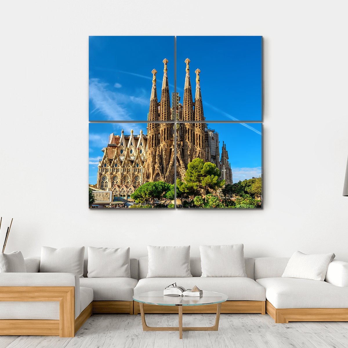 La Sagrada Familia Canvas Wall Art-4 Square-Gallery Wrap-17" x 17"-Tiaracle