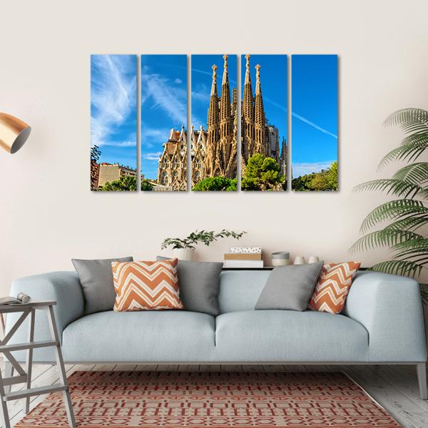 La Sagrada Familia Canvas Wall Art-5 Horizontal-Gallery Wrap-22" x 12"-Tiaracle