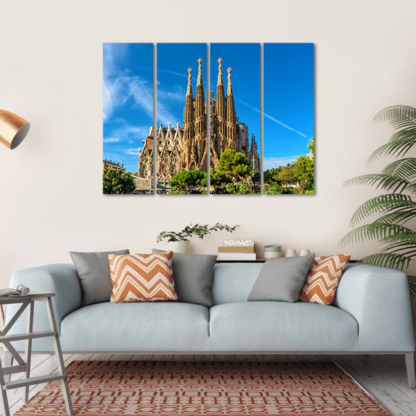 La Sagrada Familia Canvas Wall Art-5 Horizontal-Gallery Wrap-22" x 12"-Tiaracle