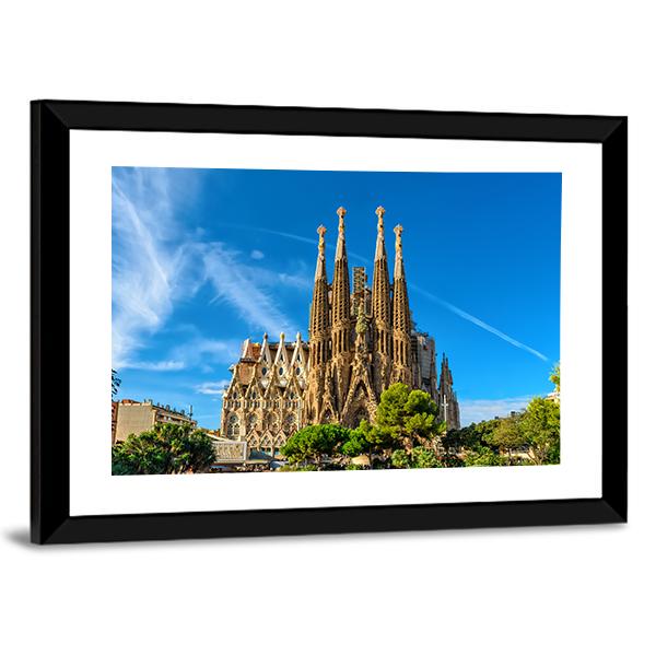 La Sagrada Familia Vertical Canvas Wall Art-3 Vertical-Gallery Wrap-12" x 25"-Tiaracle