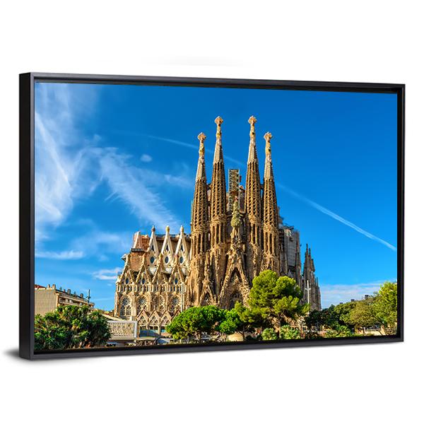 La Sagrada Familia Vertical Canvas Wall Art-3 Vertical-Gallery Wrap-12" x 25"-Tiaracle